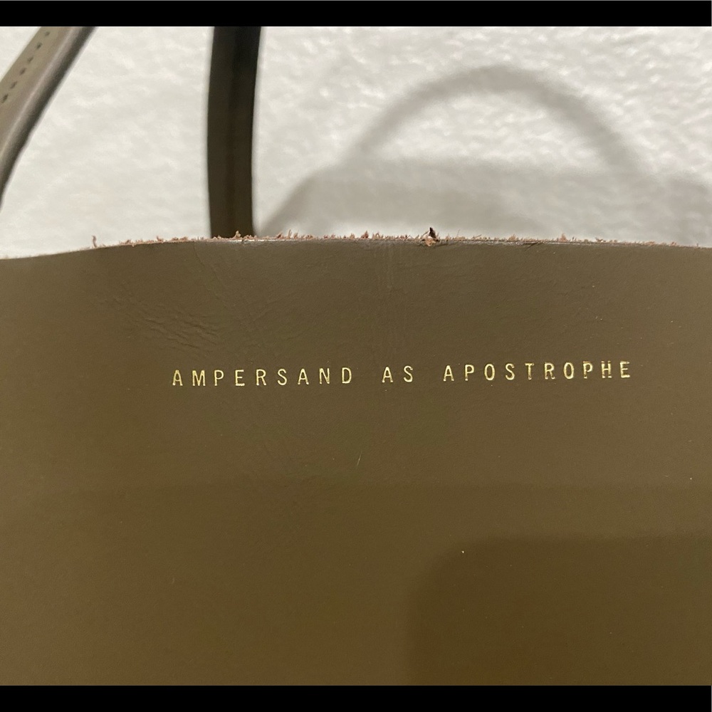 Ampersand As Apostrophe Sideways Tote.